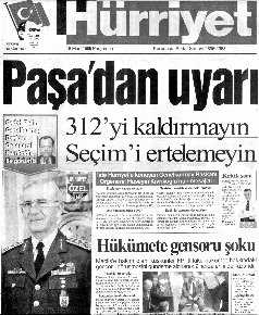 18 Mart 1999 tarihli Hrriyet gazetesi