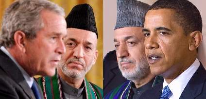 W. Bush-Karzai-Obama